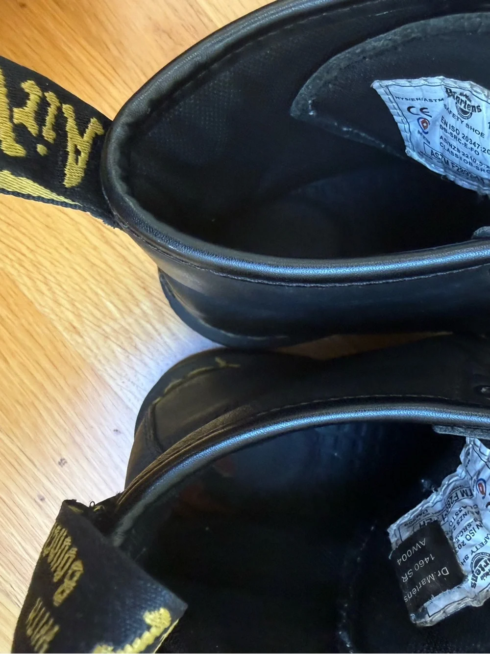 Dr. Martens 1460 Black Leather Lace-Up Boots, size 39/8